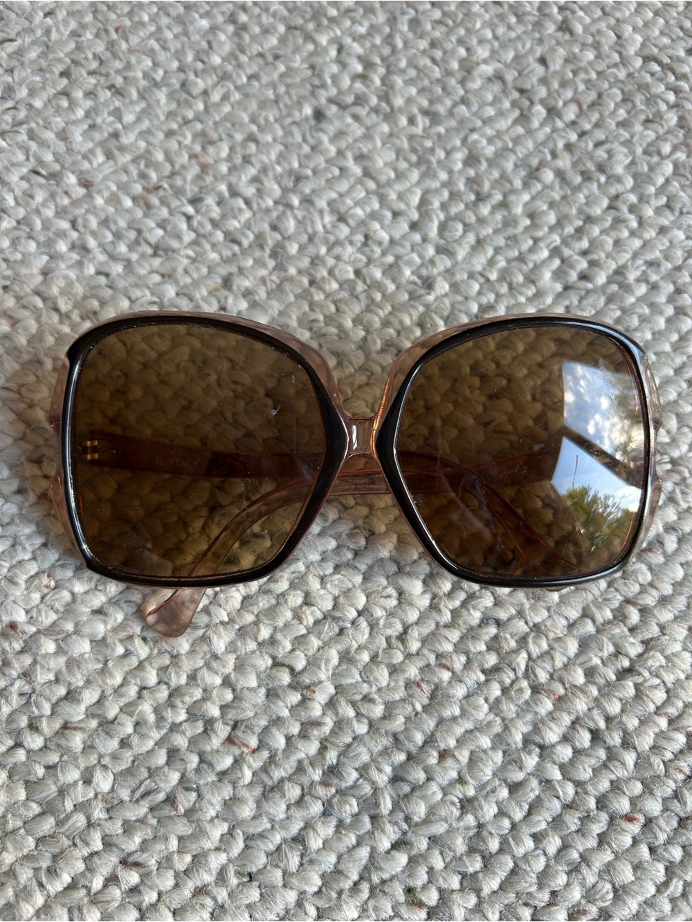 VINTAGE Women’s Oversized Brown Square Sunglasses MADE IN ITALY